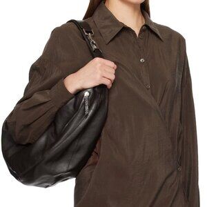 LEMAIRE Brown Quiver Clip Bag Grained buffalo leather shoulder bag